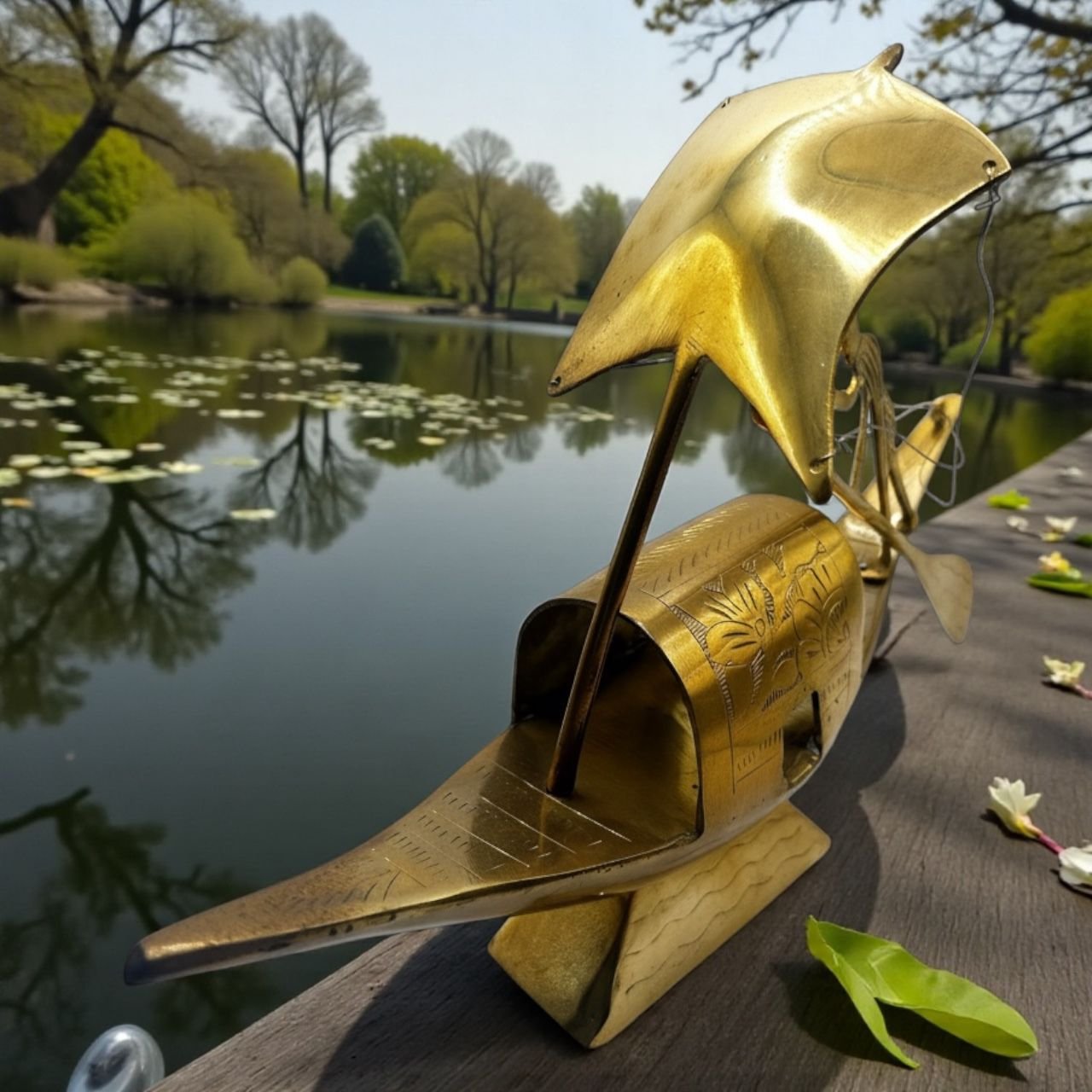 Historical Boat made with brass 13x10 inch with weight of 2 lb 9 oz brass - Image 5