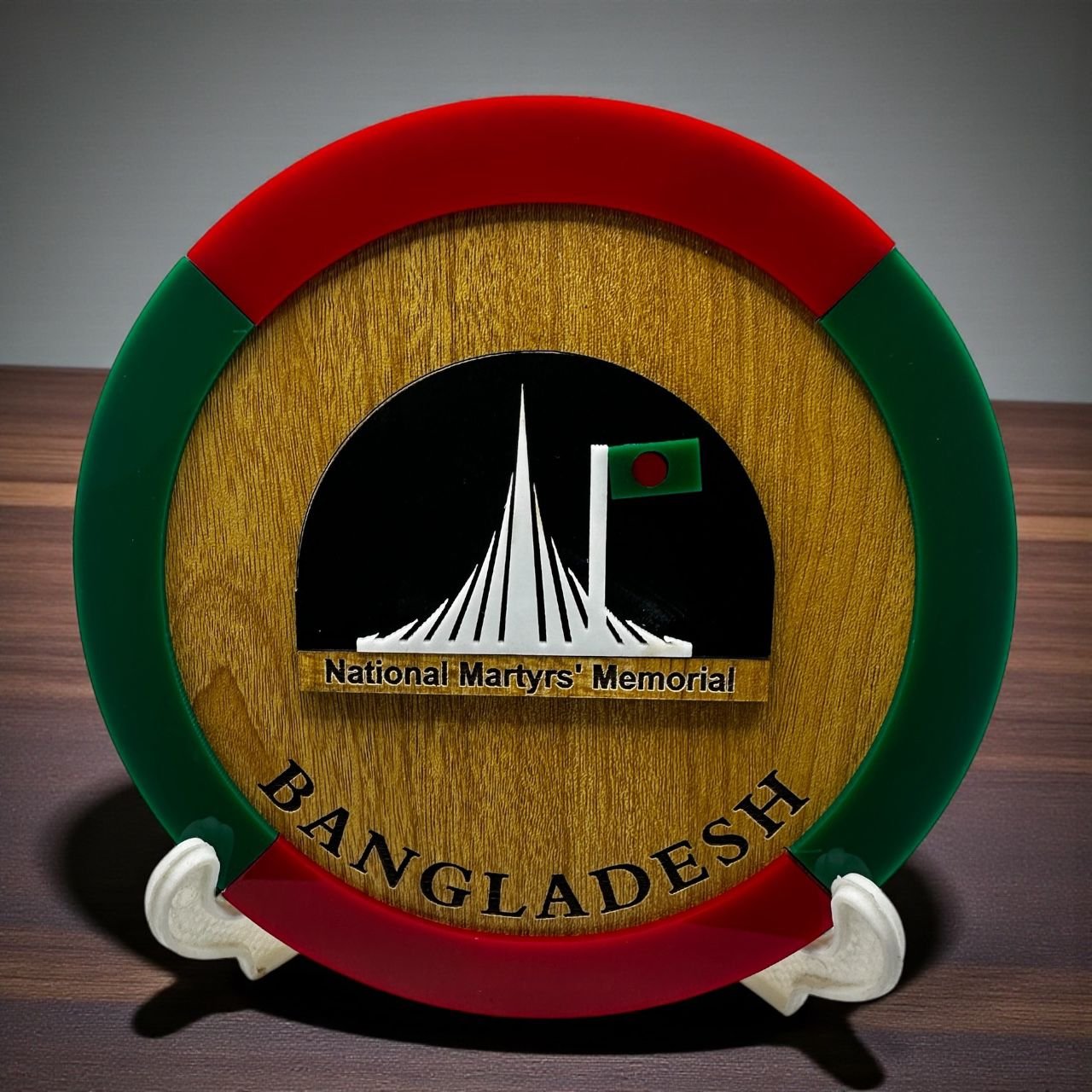 Bangladesh Martyr Bangladesh National Martyrs’ Memorial Monument Round Monogram for Table or Desk with stand 6 inch - Image 3