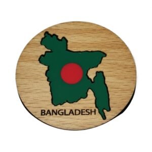 Bangladesh Map Round with Flag Magnet for Car Fridge Locker 2.5x2.5 inch