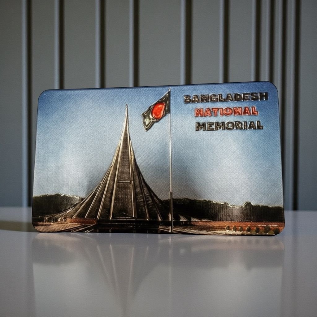 Bangladesh National Memorial Wooden Magnet for Car Fridge Locker 3x2 inch - Image 2