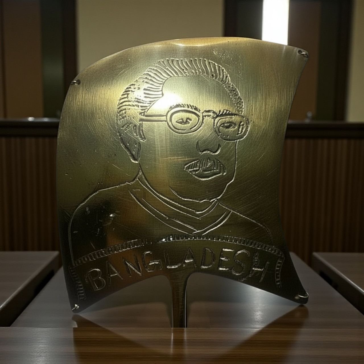 Historical Boat with Father Of Nation Bangladesh Engraved Picture made with brass 18x12 inch with weight of 4lb 4 oz brass - Image 2