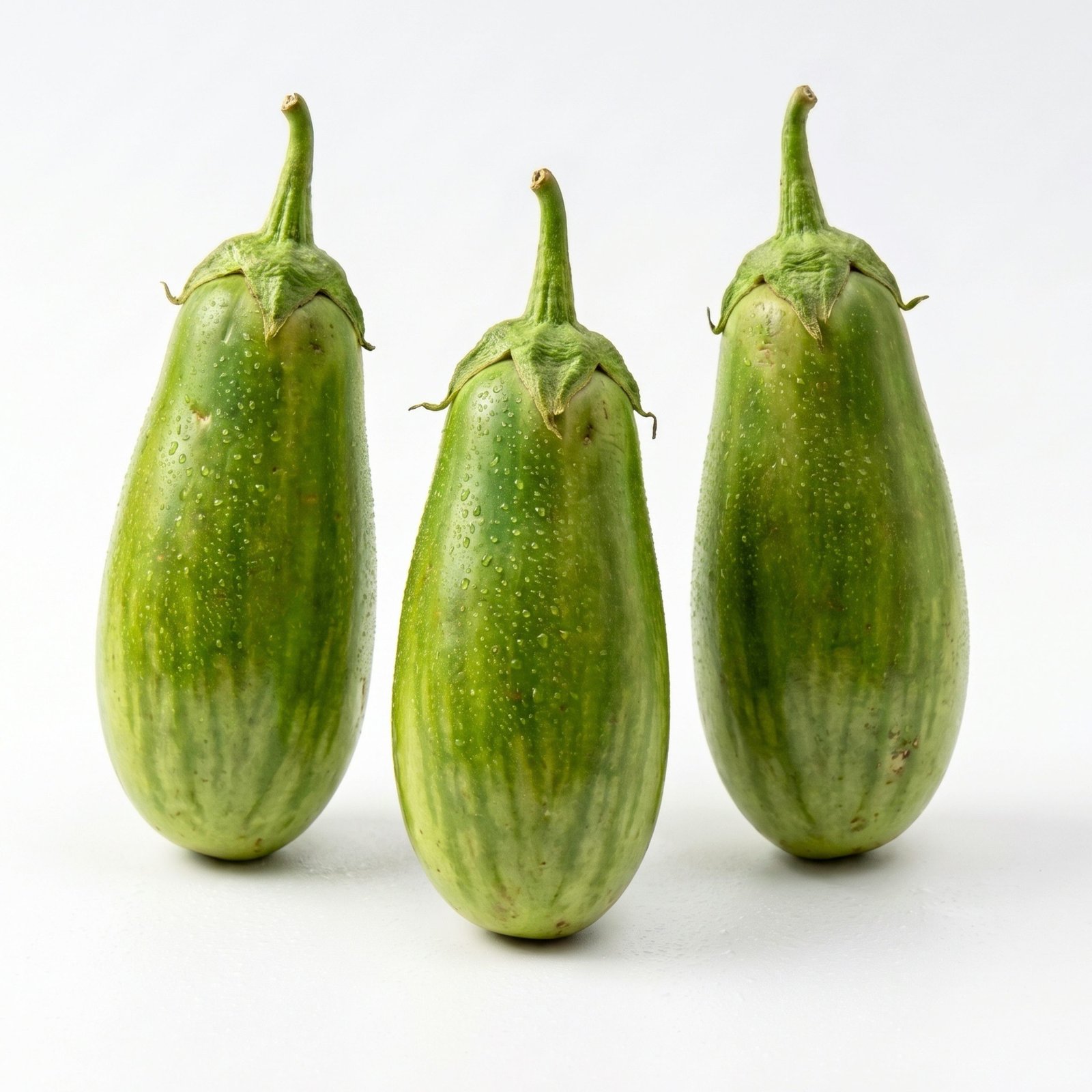 Brinjal Alrounder Hybrid Seeds producing healthy light green striped eggplants growing on vigorous plants in a productive home vegetable garden